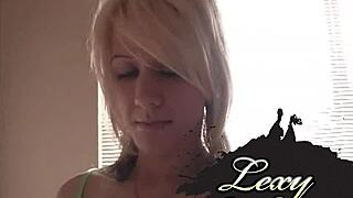 Lexy Lohan with natural tits masturbating to orgasm with dildo