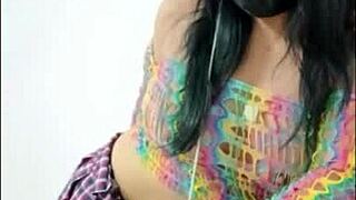 Opening Her Pussy and Inserting a Pink Dildo She Shows Her Wet Pussy