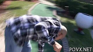 Short legal age teen gets sloppy missionary blowjob