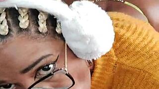 latina slut swallows dildo in solo play