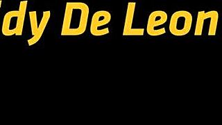 Leidy teaches Amaris how to lick puffy pussy lips with toys in close-up lesbian fun.