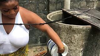 got fucked hard while doing laundry outside 😈