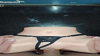 Trailer Candy in black thong gets quick doggystyle fuck