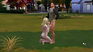 Military Guy Receives Outdoor Blowjob in Public Park