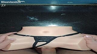 Trailer Candy in black thong gets quick doggystyle fuck