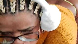 latina slut swallows dildo in solo play