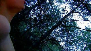 Intense Blowjob In Nature With Mother-In-Law Deepthroat Action