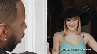 juicy white pussy filled with big black cock