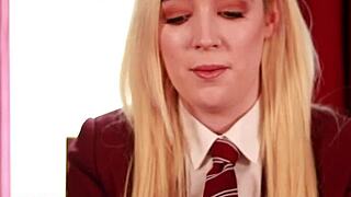 British Student Flashes Upskirt for Jerk Instructions