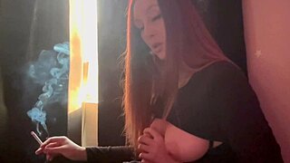 i'm artemisia love, playing with dildo while smoking cigarette