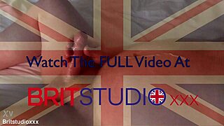 Watch this 18-year-old British hottie wank off an old guy in lingerie until he's cum covered