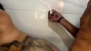 Hey, that bathroom quickie with the tattooed brunette and her big ass ended with cum all over her face!