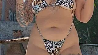 Wife Flashes Big Ass In Pool While Husband Watches Silently