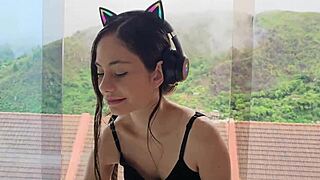 beautiful white whore in miniskirt comes to my house for pov fucking and cumshot