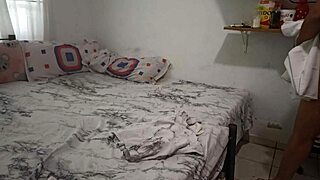 I clean the bedroom in thong for my stepson