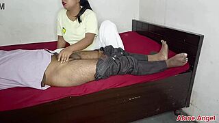 Stepsister oils dick after fucking innocent brother