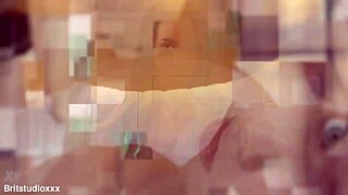 Watch this 18-year-old British hottie wank off an old guy in lingerie until he's cum covered