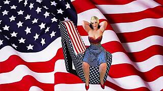 granny carmen masturbates on us flag day, feeling intense pleasure