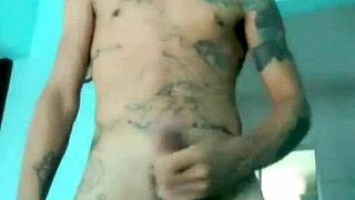 Skinny Guy Shows His Good Banana Toy In Living Room