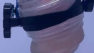 Rubjoy using some fleshlights on a stunt cock - even a vibrating tongue