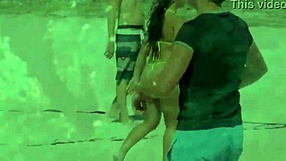 Unbelievable Awesome Young 18+ Girl With A Micro Bikini On The Beach With Her Boyfriends Relatives