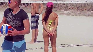 Unbelievable Awesome Young 18+ Girl With A Micro Bikini On The Beach With Her Boyfriends Relatives