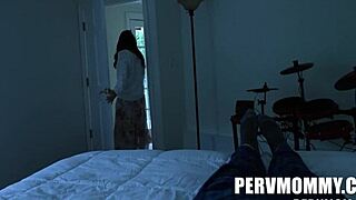 The exhibitionist stepmilf enjoys being caught