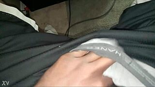 stroking my small cock while playing skyrim