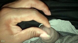 stroking my small cock while playing skyrim