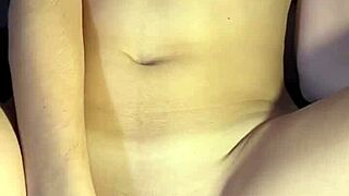 Cumming On Her Belly While Riding In Cowgirl Position