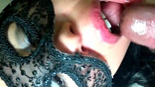 Married bride fulfills fantasy of two cocks in mouth