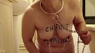 Housewife slave self-spanks, pisses, and gets humiliated in POV 😈