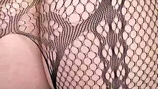 paige in fishnets takes bbc dildo 😈