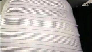 Watch this curvy redhead flash her pussy while dancing in fishnets.