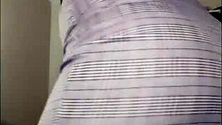 Watch this curvy redhead flash her pussy while dancing in fishnets.