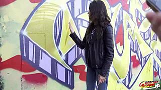 german scout checks small waist for casting quickie