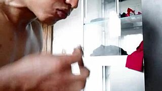 I watch Primo masturbate on the desk, enjoying his cum in the bedroom