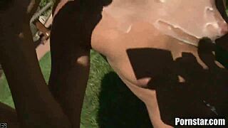 brunette aj estrada covered in cum after hardcore threesome 😜💦