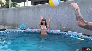 i had a rough gangbang party by the pool with hardcore sex and creampie, it was insane