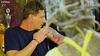 Pornstar Tattoo Artist Gets Assfucked From Customer - Hard Anal Atm Facial Cumshoot.