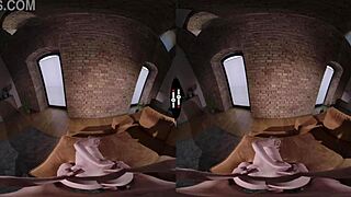 bride gives blowjob in dark room vr wedding scene
