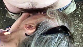 Feeling the passion as friend's mom gives deepthroat blowjob