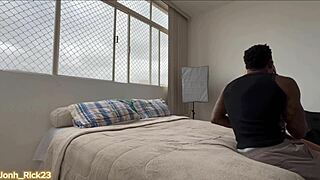 big black guy teases and fucks skinny girl's wet pussy with rimjob