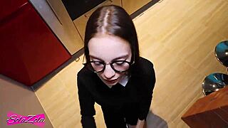 Perfect 18yo Teen with Glasses Craves Amateur Couple Fucking