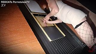 Gloryhole goddess teases stranger's big dick to sloppy facial.