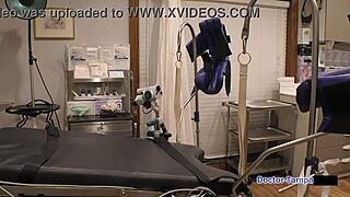 Dr Tampa interrogates Jasmine Rose with latex gloves in hospital backstage
