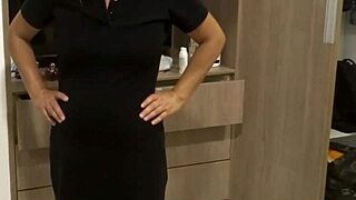 Stepmom returns from beach, masturbates, and i cum in her hairy pussy?