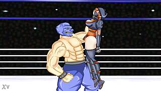 belly punch on cute japanese ninja girl