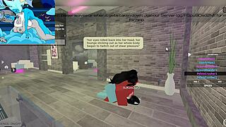 demon interacts with huge futa character in a neutral encounter