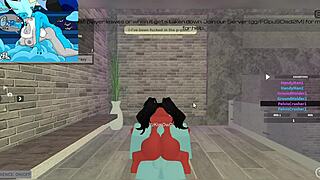 demon interacts with huge futa character in a neutral encounter